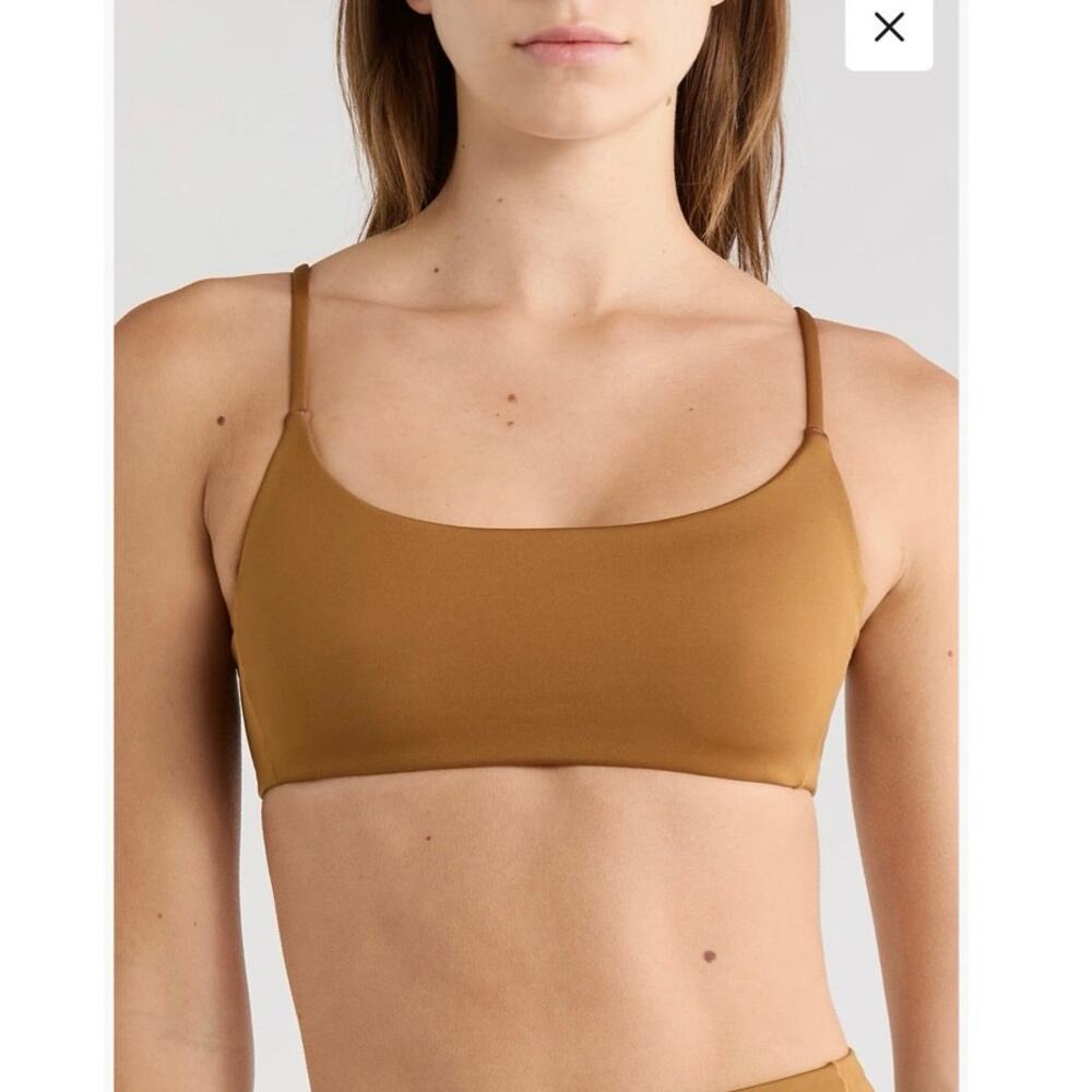 Left On Friday Women's Solid Tan Bikini Top